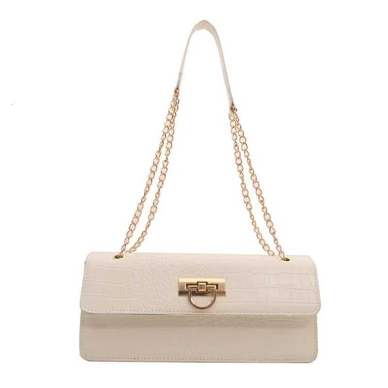 French PU Crocodile Pattern Chain Bag Womens 2024 New Fashionable PU Underarm Handbags Bag Trendy Messenger Bags K251128