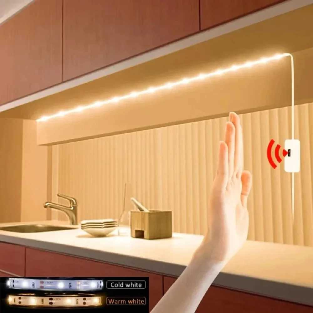Induction handheld LED light strip 60 lamp beads/meter USB 5V 2835 white light/warm light strip for bedroom home kitchen wardrob M251129