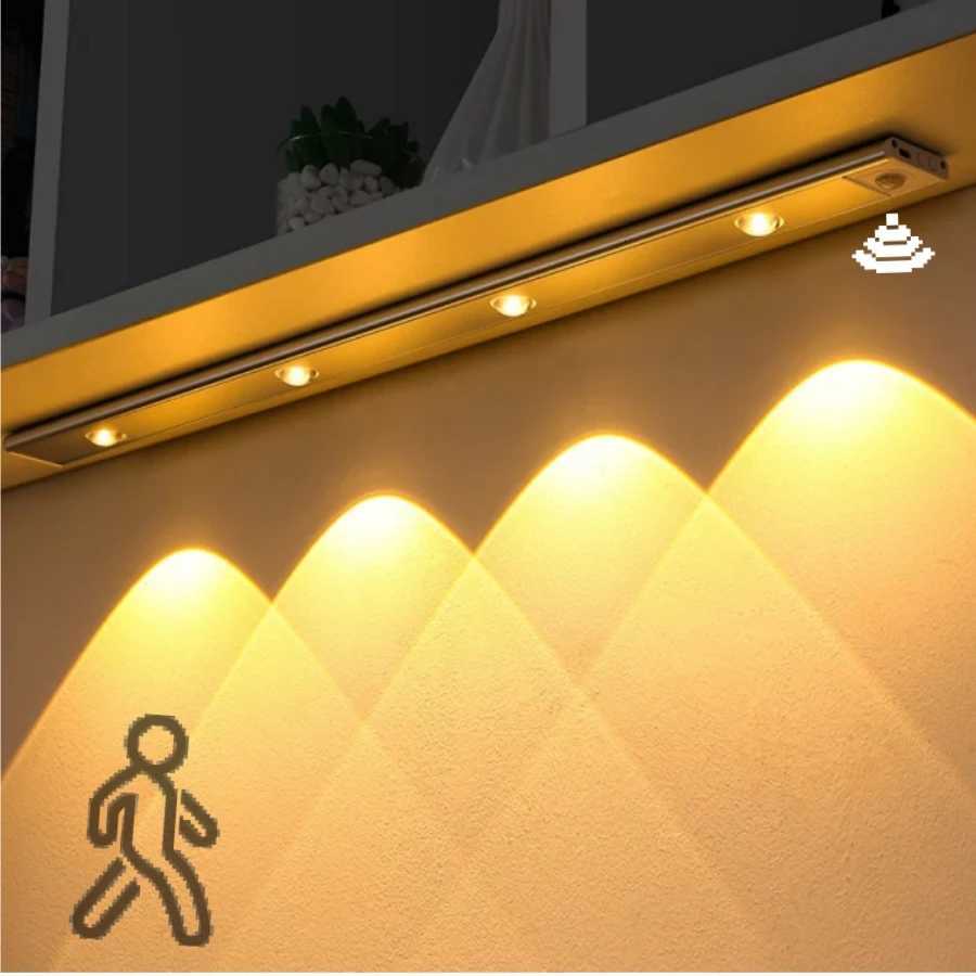 LED Cabinet Night Light Motion Sensor Wireless Ultra Thin Under Cabinet Lamp For Kitchen Bedroom Wardrobe Indoor Lighting M251129