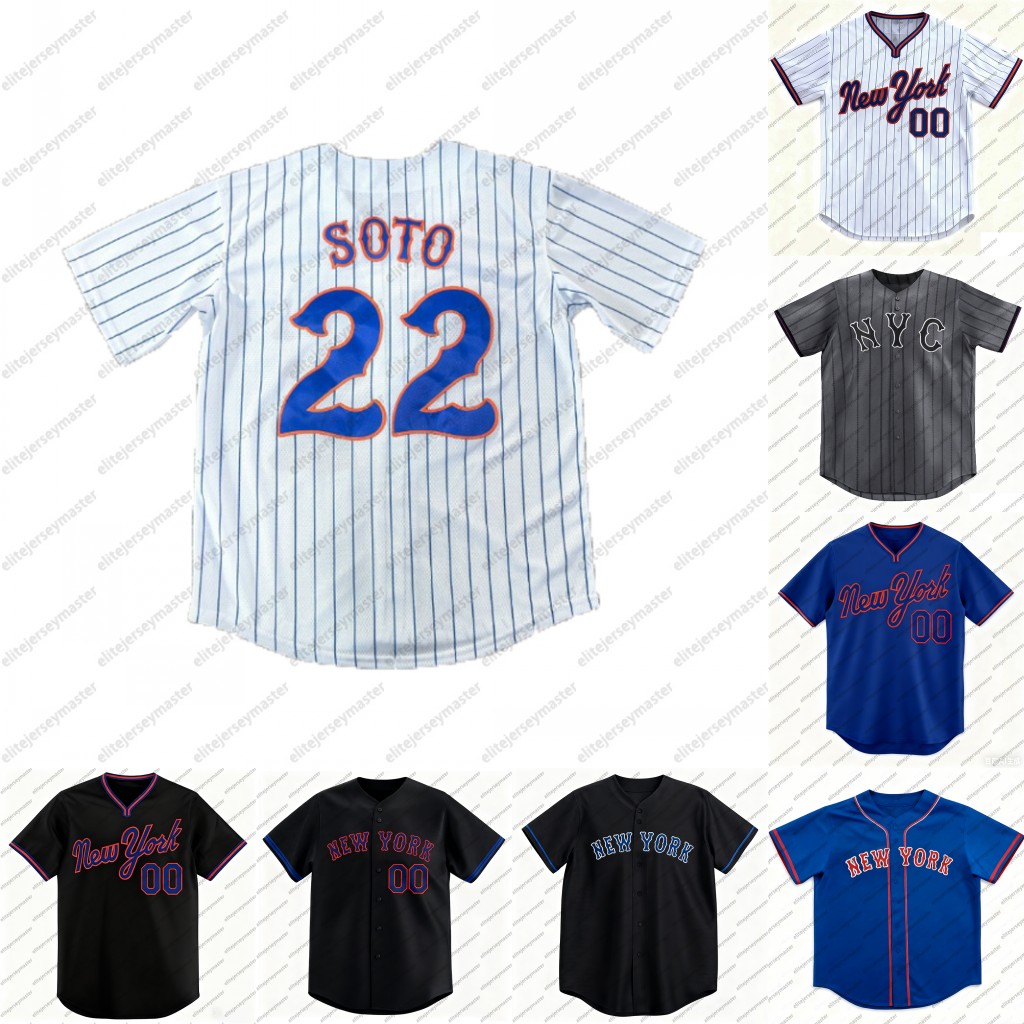 Juan Soto 22 Francisco Lindor 12 Francisco Alvarez 4 Pete Alonso 20 Piazza 31 Vientos 27 Personalized Customized Baseball Jerseys Custom Any Number Na