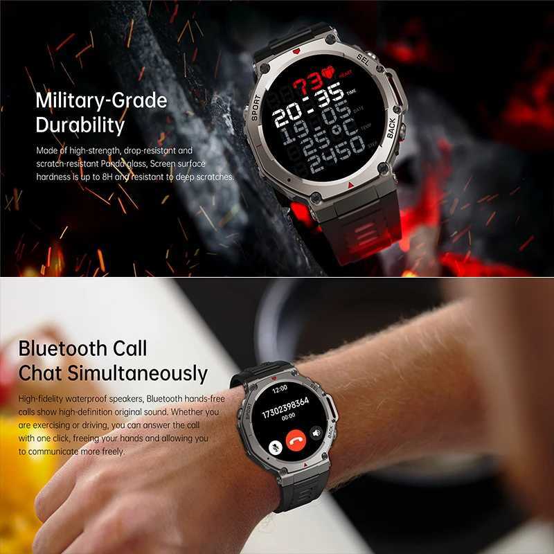 New T-Rex 3 Pro Dual-Band GPS Military Smart Watch 48mm 10ATM Water-Resistant 500mAh Battery Compass Altimeter AGPS Smart Watch M251129