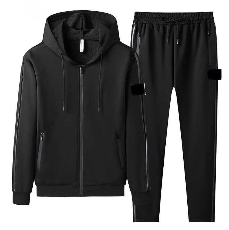 High quality Spring and Autumn Men's Tracksuits Fashion Classic jacket Solid Casual Sports Suit is land Men's Two Piece Hooded Zipper Top zs8ws