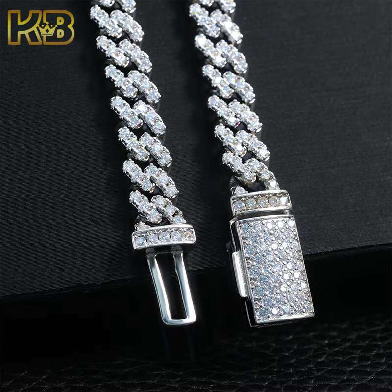 25 Sterling Sier VVS Moissanite Tennis Chain Dia-Cut Hip Hop Love Gift His Hers Matching Heart Chains