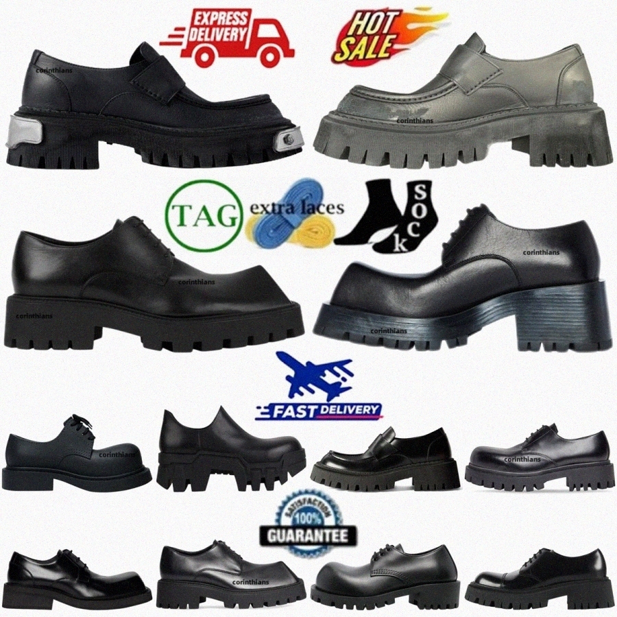 Designer Loafers Womens Black Dress Shoes White Leather Tractor Stomper Bulldozer Sergent Rhino Derbies Inspector Women Shoe WhitObDg#