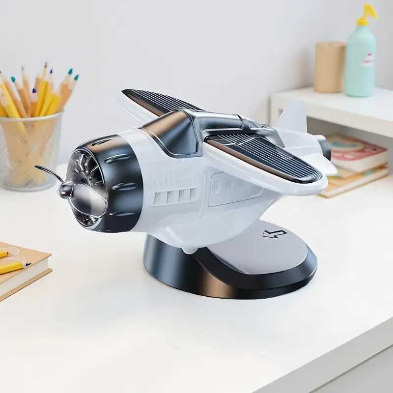 Degree Solar-Powered Airplane Ornament for Car Interior Center Console Decorative Accessory Piece J251129