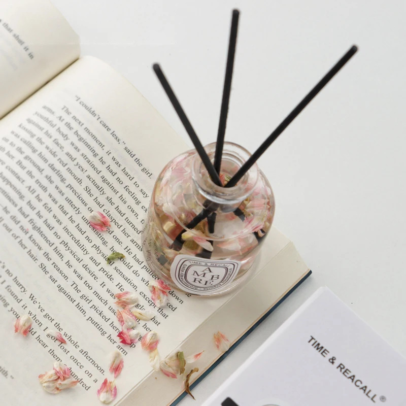 50ml Reed Diffuser Sets el Bathroom Rattan Sticks Aromatherapy Diffuser Air Freshener Plant Home Fragrance Refill Oil 251128