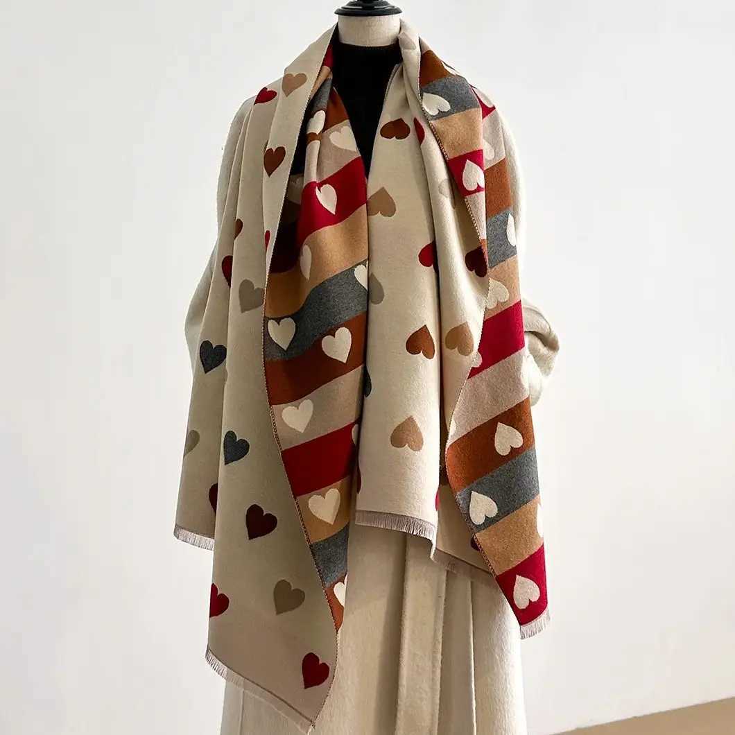 Luxury Designer Brand Winter Blanket Scarf Shawls for Women Warm Faux Cashmere Large Wrap Long Foulard StoleJ251129