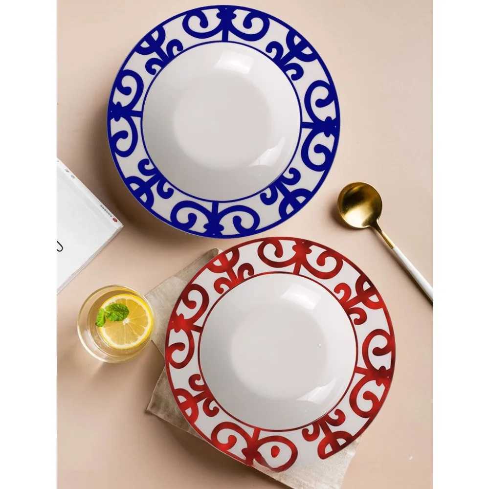 Luxury Nordic Iron Ceramic Plate Set Western Wedding Dessert Plate Daily Fruit Plate Bone Coffee Cup Saucer Y251129