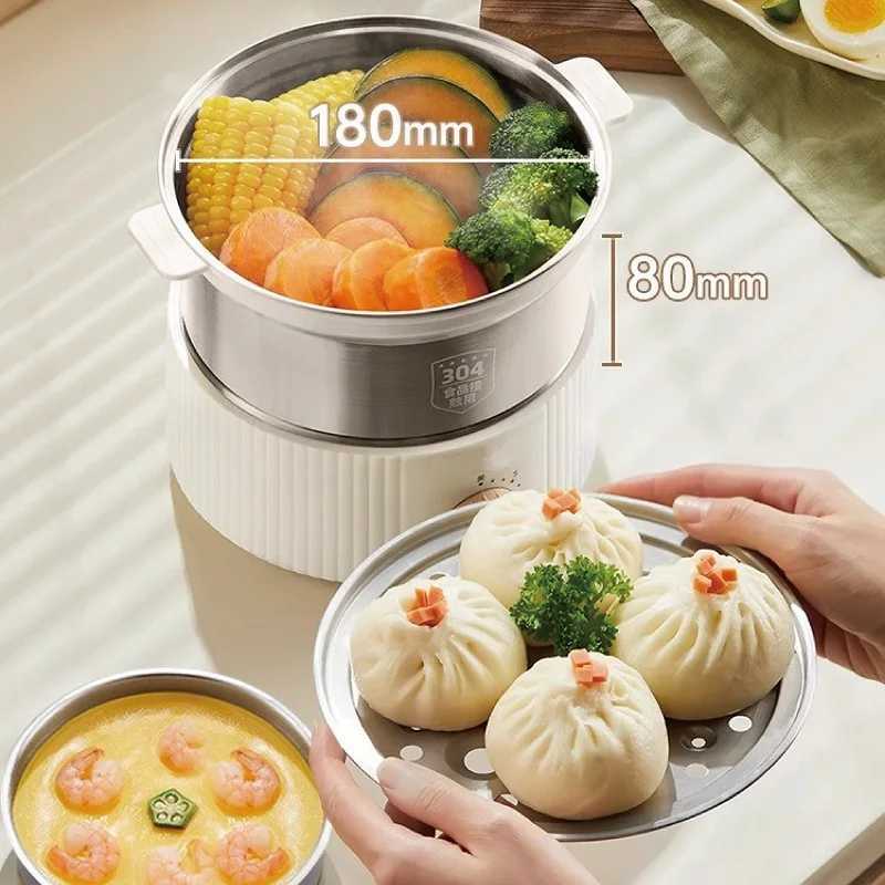 350W Egg Cooker Multifunctional Breakfast Machine Food Heater 304 Stainless Steel Egg Steamer Home Double Layer Electric Steamer C251129