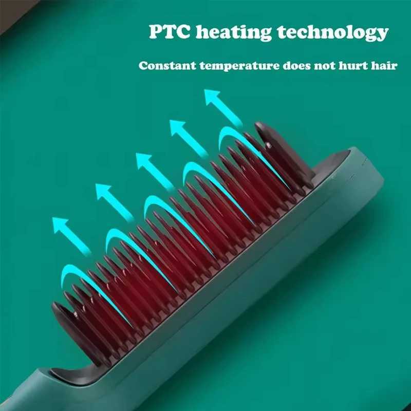 LCD straightening comb dual-useforstraighteningandcurlinghair fringe styling scalpmassager flat iron lazy straightening combT251129