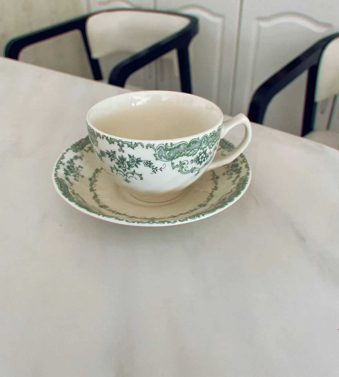 Luxury Vintage green flower vintage medieval style dinner plate w porcelain Chinese plate dessert plate bowl coffee cup saucer Y251129