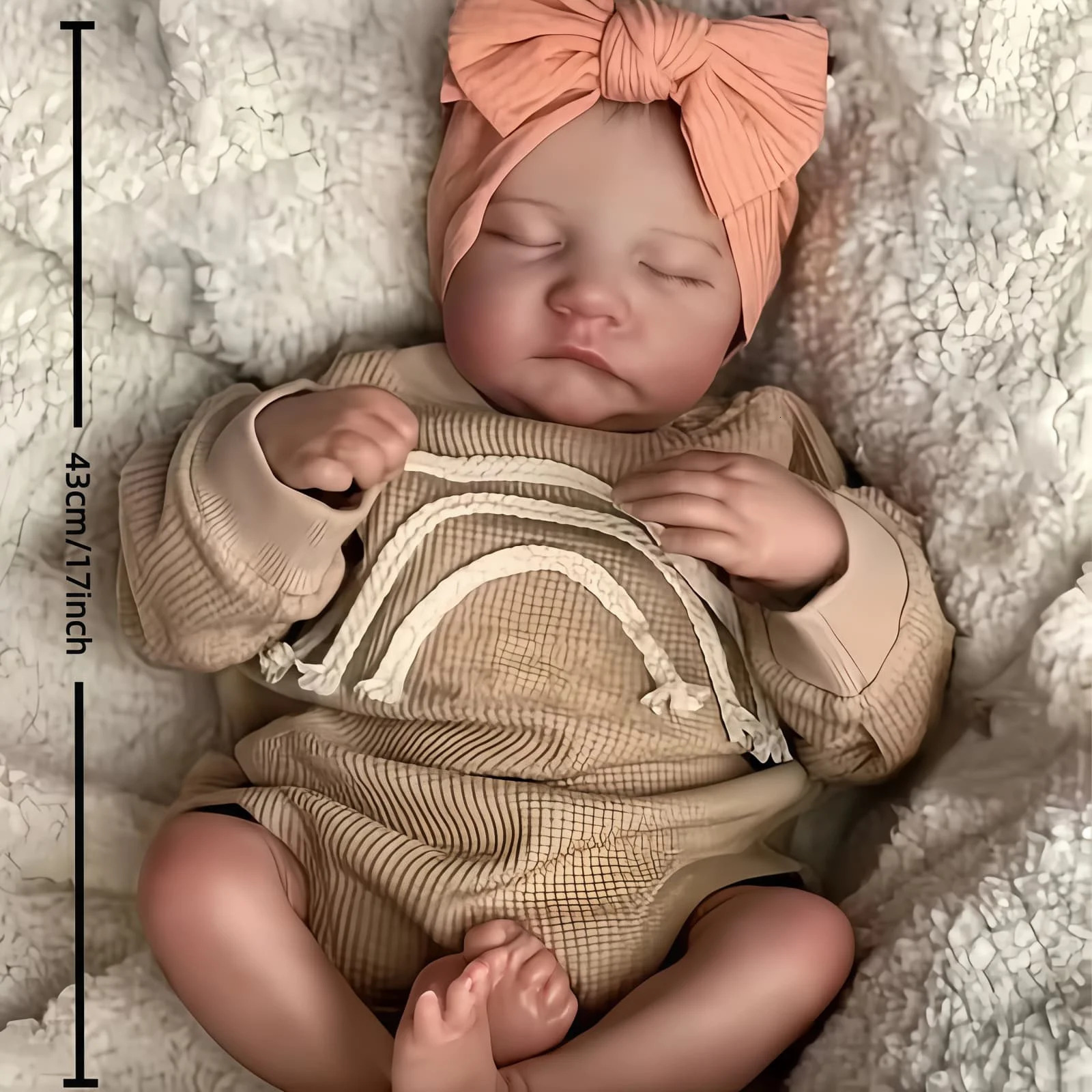 Risbecko Lifelike 43cm Finished Reborn Doll Like Real Baby Handmade Art Doll 3D Painted Skin With Visible Veins Vinyl Limbs 251121
