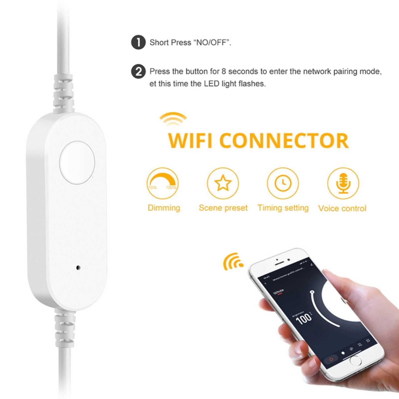 DC 5V USB COB Strip Tuya WIFI Dimmerable 320Leds 3000K 4000K 6000K IP68 Waterproof Flexible Home Garden Decor LED Light M251129