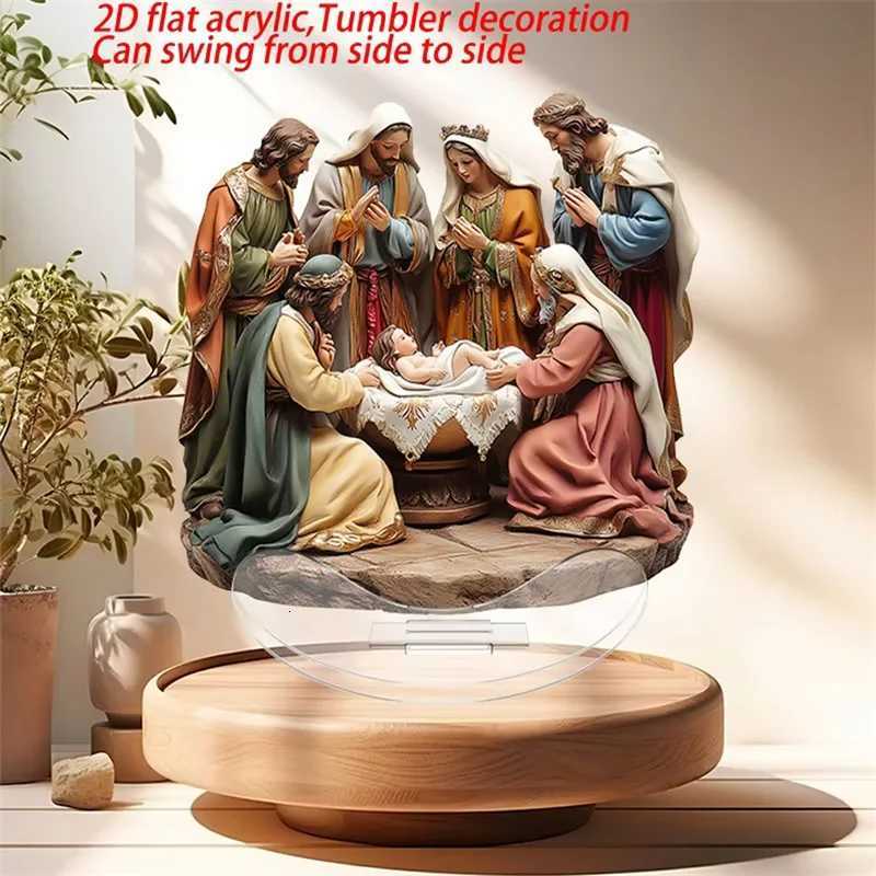 Jesus Figurine Catholic Nativity Scene/God Jesus Table Sign Religious Indoor Decoration for He H251129