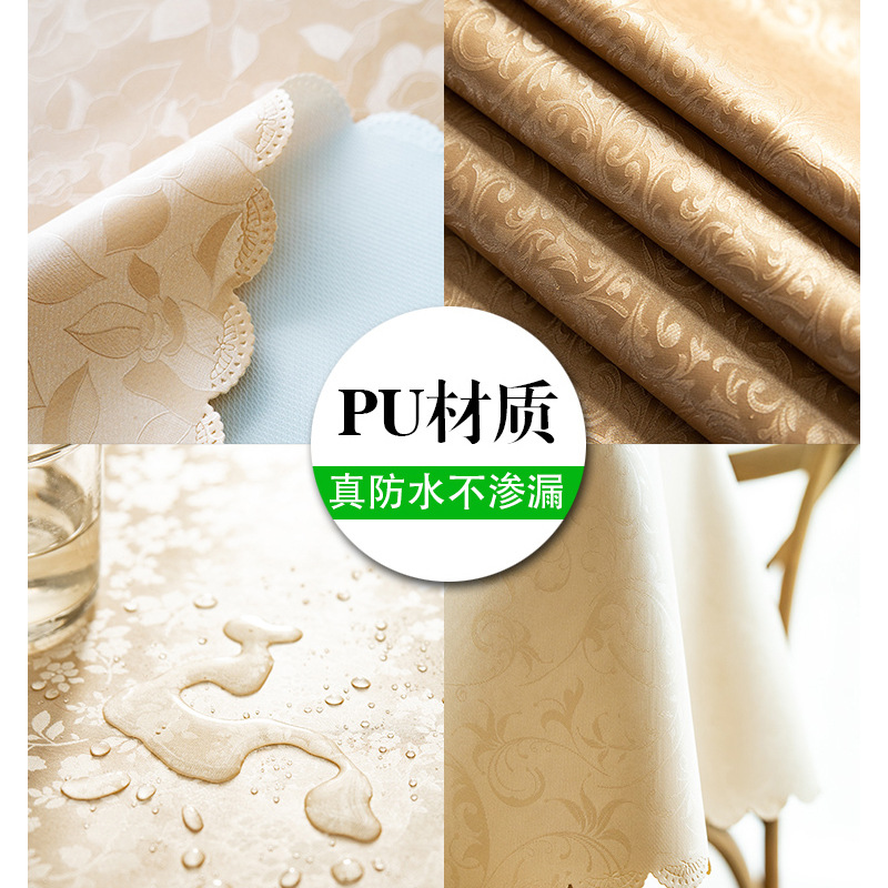 A858 European waterproof, oil-proof, scalding-proof and washable tablecloth for hotel and restaurant household round large round table tablecloth