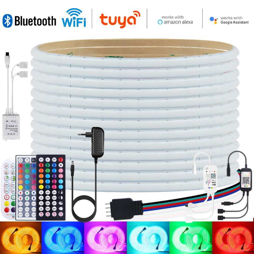 12V Bluetooth RGB LED Strip Light Tuya WIFI Dimmable Remote Control 576Leds/m Flexible Tape EU US UK AU Plug Home Decor 05m 5m M251129