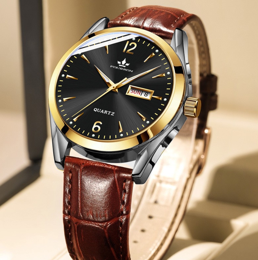 mens simple watch Frederique Constant casual automatic date dial watch premium leather strap movement 240924