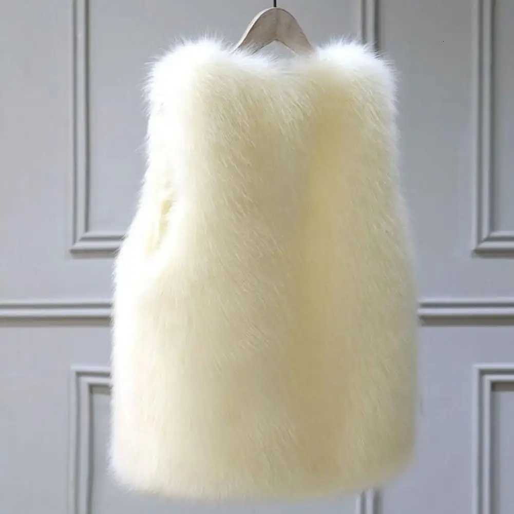 Lightweight Women Vest Cozy Fluffy Faux Fur Vest for Women Soft Thick Cardigan Resistant Plus Size Waistcoat Women Furry VestT251129