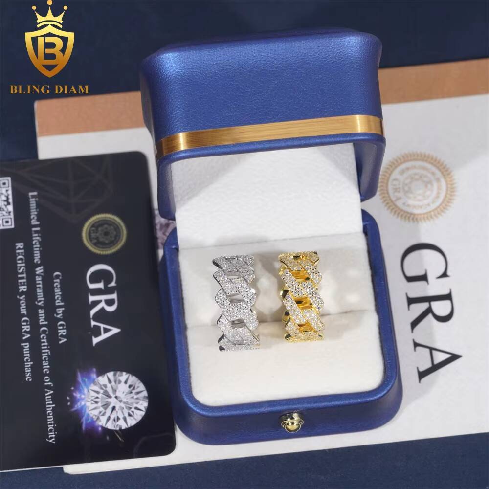 Fashion Rings for Men Moissanite Iced Out Moissanite Hip Hop Jewelry High Quality Diamond Pass Diamond Test with GRA