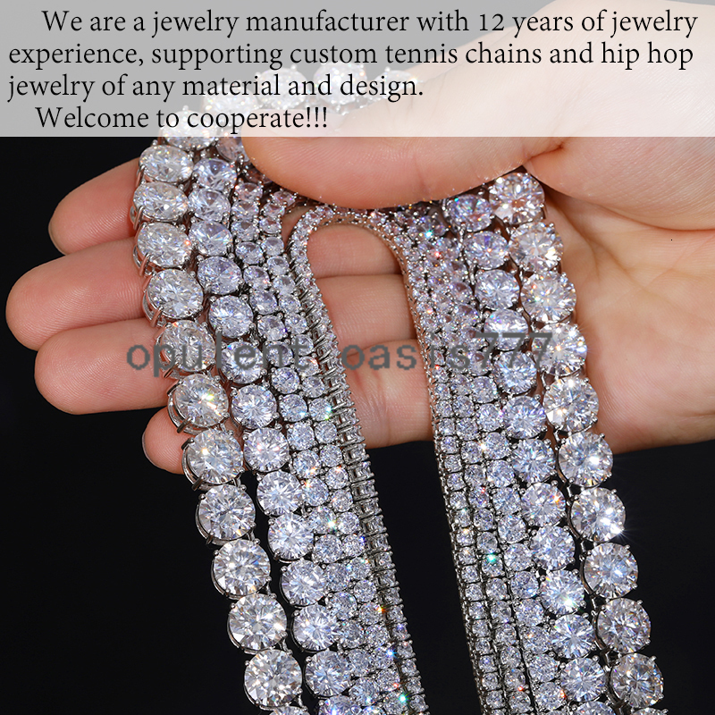 Low Price Waterproof Non Rusting Non Antiallergic Durable Classic VVS Moissanite Tennis Chain Swimming Summer Jewelry