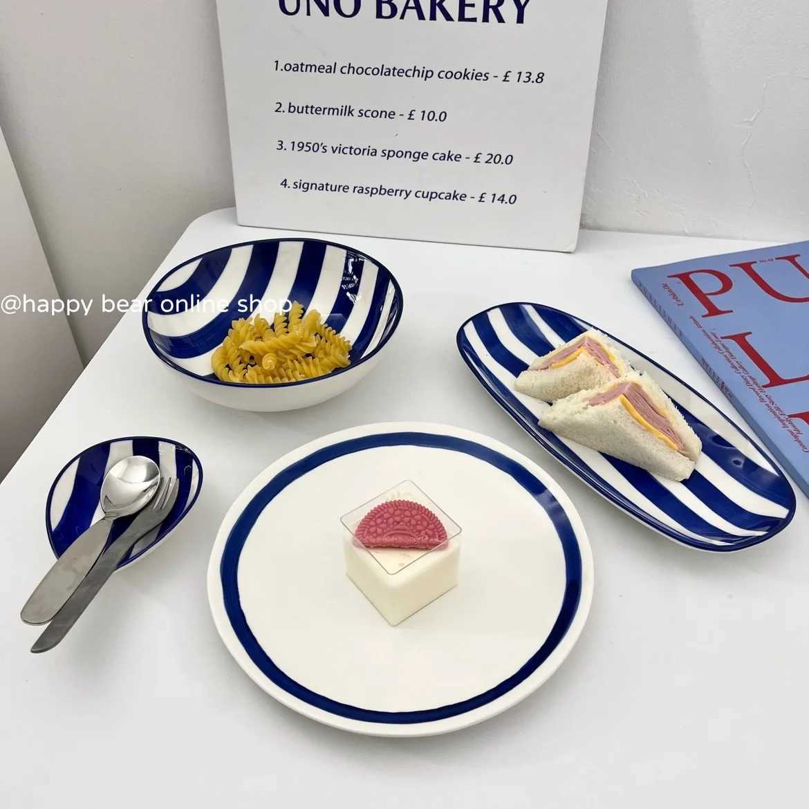 Luxury Korean Style Vintage Ceramic Tableware Set Simple Daily Household Breakfast Bread Plate High Quality Restaurant Soup Bowls Y251129