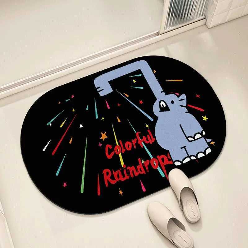 Cartoon cute soft diat d bathro floor mat water absorption non-slip toilet ro door dirt-resistant foot pad H251129