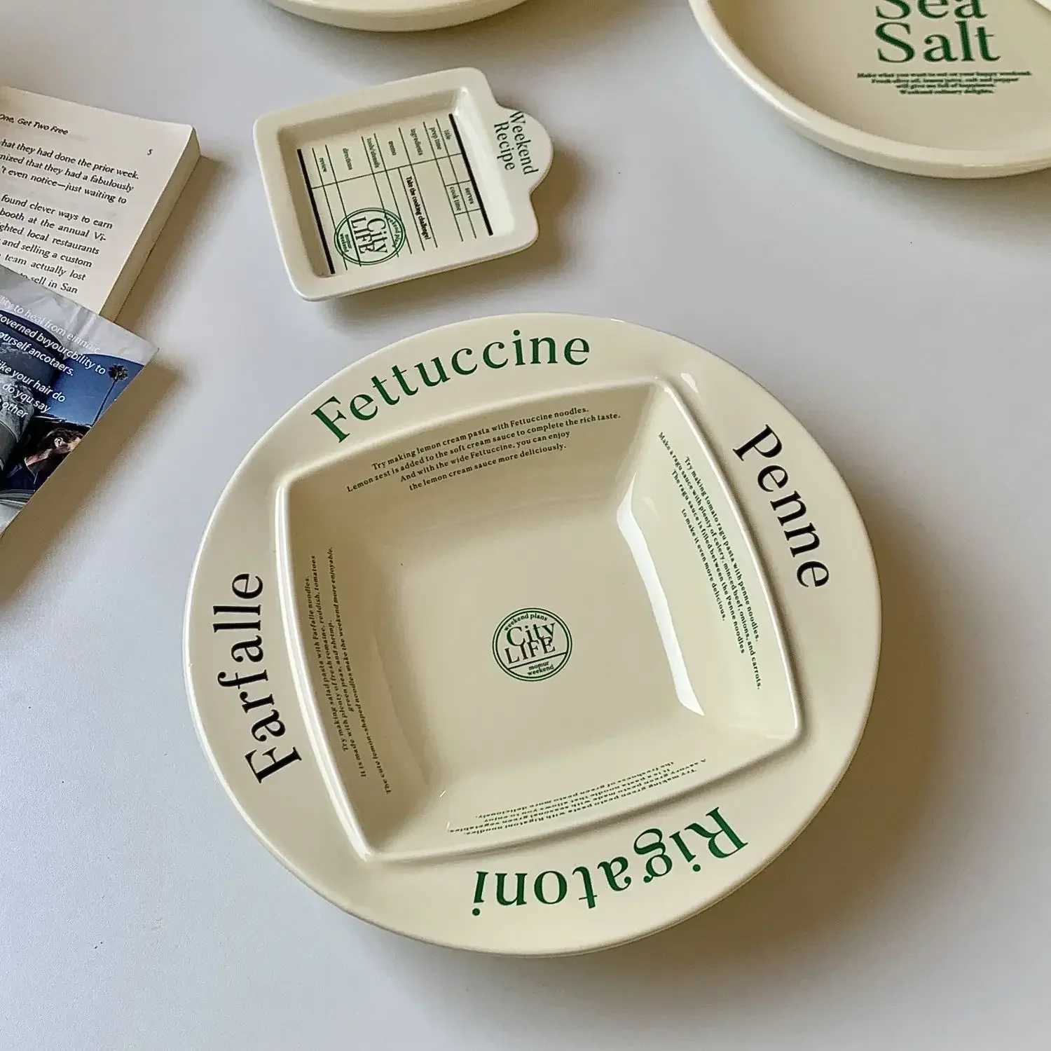 Luxury Korean Creative Western Cuisine Plate Letter Ceramic Plate ins High Beauty Ceramic Cake Dessert He Vegetable Soup Plate Y251129