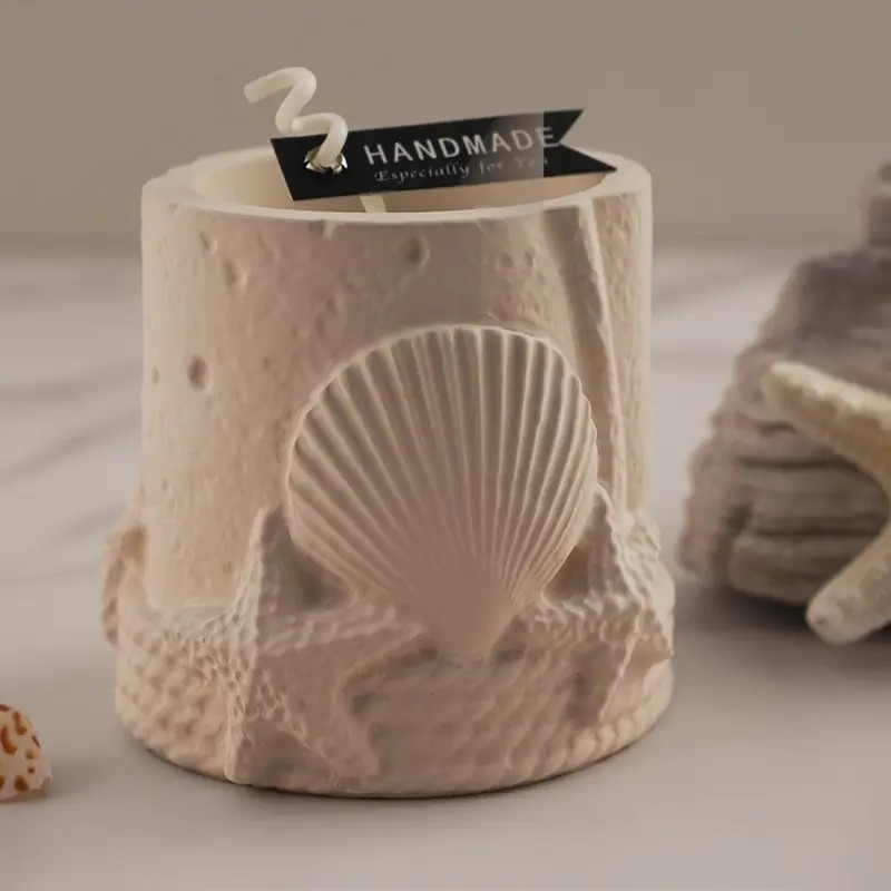 Marine Shells Starfish Storage Jars Cement Gypsum Silicone Molds Scented Candles Cups Decorative Ornaments, DIY Handicraft