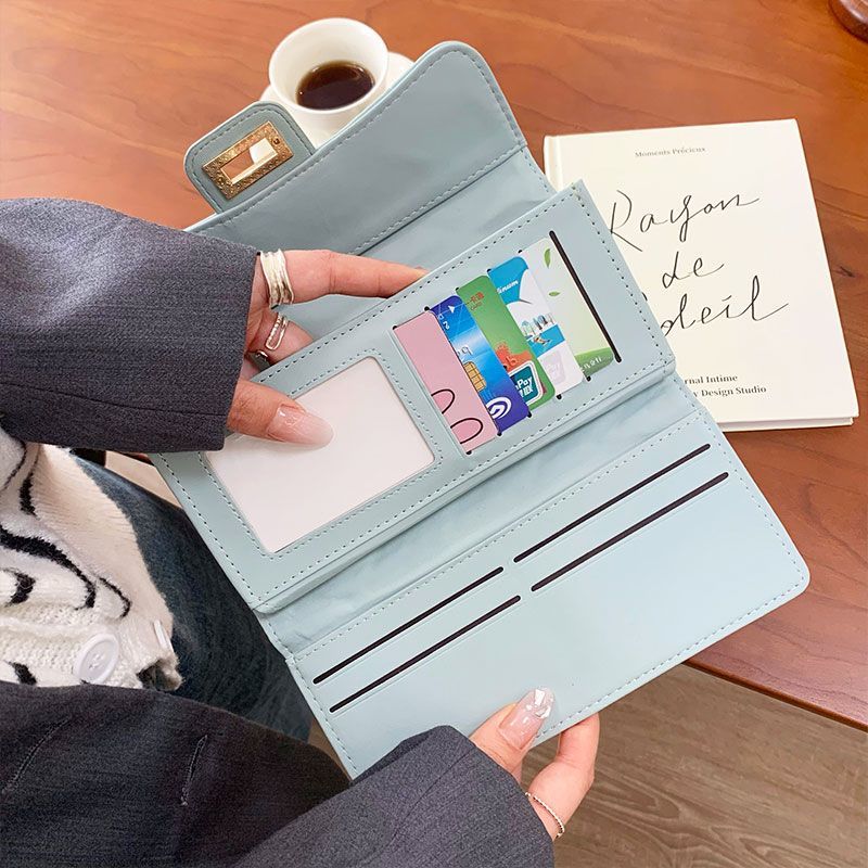 2025 new Diamond-patterned wallet with zipper simple women's wallet large capacity two-fold multi-card slot long-style wallet