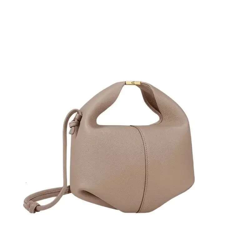 Bento Women's Bag, French Niche Cowhide Single Shoulder Crossbody Commuting Hand-Held Dumpling Bag