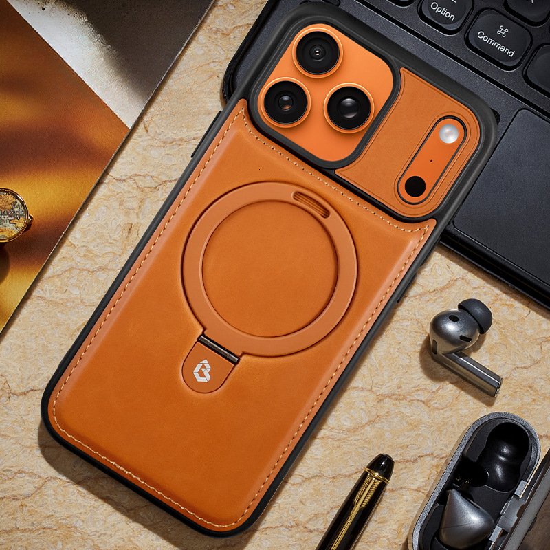 Suitable For Iphone Pro Max Magnetic Stand Phone High-End Business Leather Cover free shipping Apple 17 Shockproof Protective Case