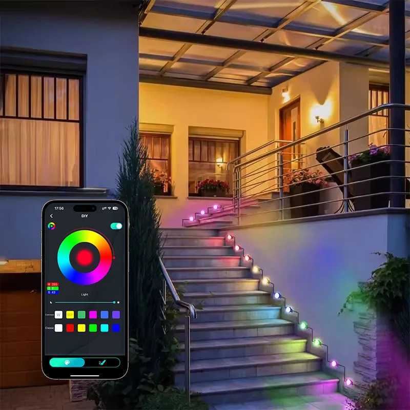 300FT Permanent Outdoor RGB Lights IP67 Waterproof Smart Eave Light DIY Scenes for House Roof Decor Christmas Holiday Daily M251129