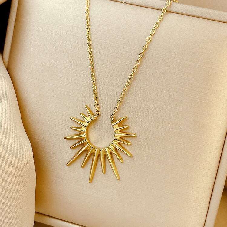 designers sun necklace womens instagram red titanium steel jewelry niche pendant medium length collarbone chain
