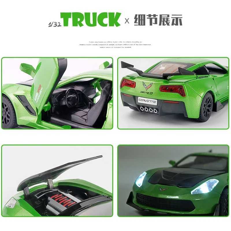 132 Corvette Supercar Model Car Metal Diecast Alloy Car Simulation Pull Back Vehicles Cars Fashion Ornament Collection Gift J251129