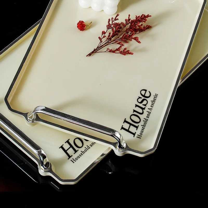 Plastic Storage Tray With Handles Dessert Plate Nut Fruit Cake Tray Home Tea Tray Desktop Cosmetic Jewelry Tray Serving Tray Y251129
