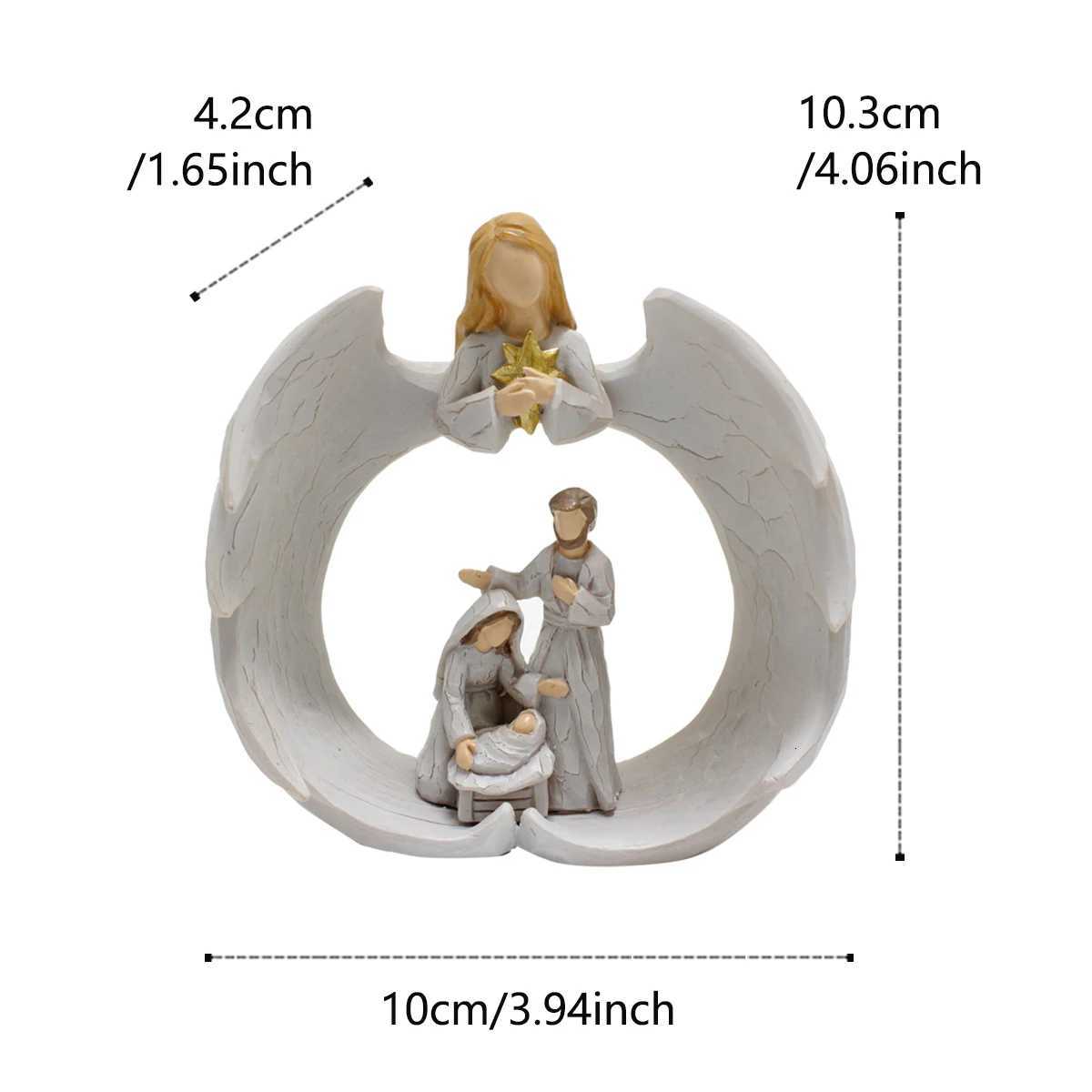 1 angel religious ornament resin handicraft angel statue suitable for various environments including desks shelves or center H251129