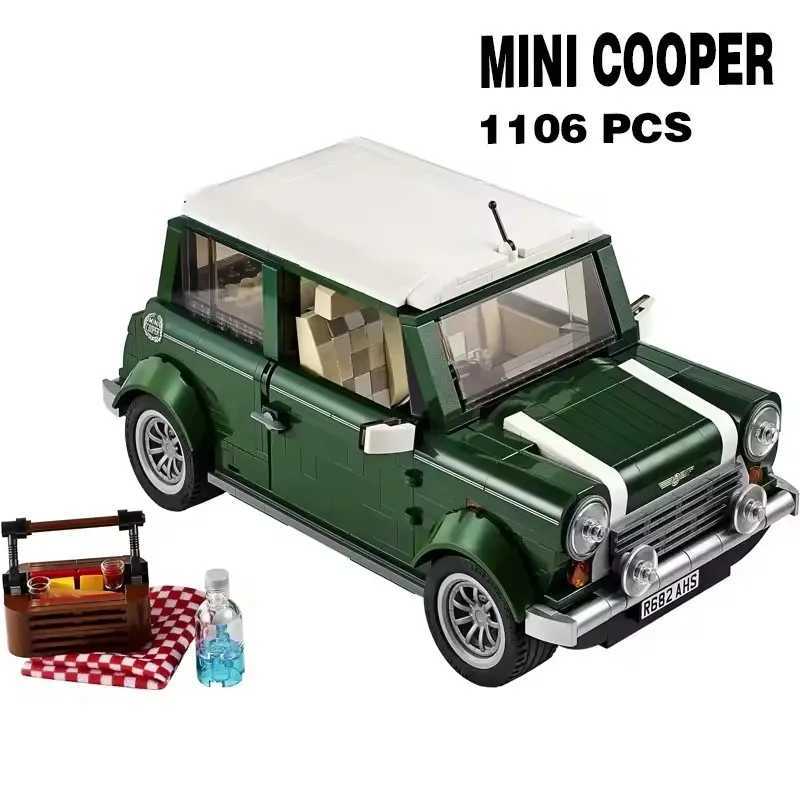 MOC MINI Classic Green CAR Model Building Blocks Bricks Automobile Vehicle Birthday Christmas Toys Gift Compatible 10242 J251129