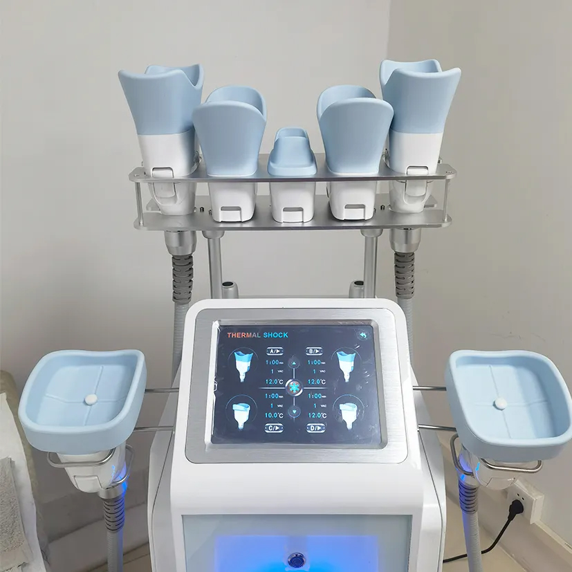 Hot Professional Upgrade Body Slimming Cryo Lose Weight No Pain Cryolipolysis Fat Dissolving Body Contouring 7 Heads Cryo Cellulite Reduction Machine