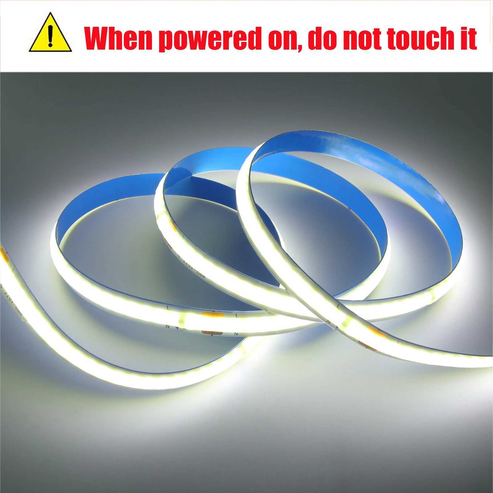 AC 110V 220V COB Strip With EU/US Plug 240Leds/M 5M 10M 15M 20M 3000K 4000K 6000K IP20 Flexible Ribbon LED Light For Home Decor M251129