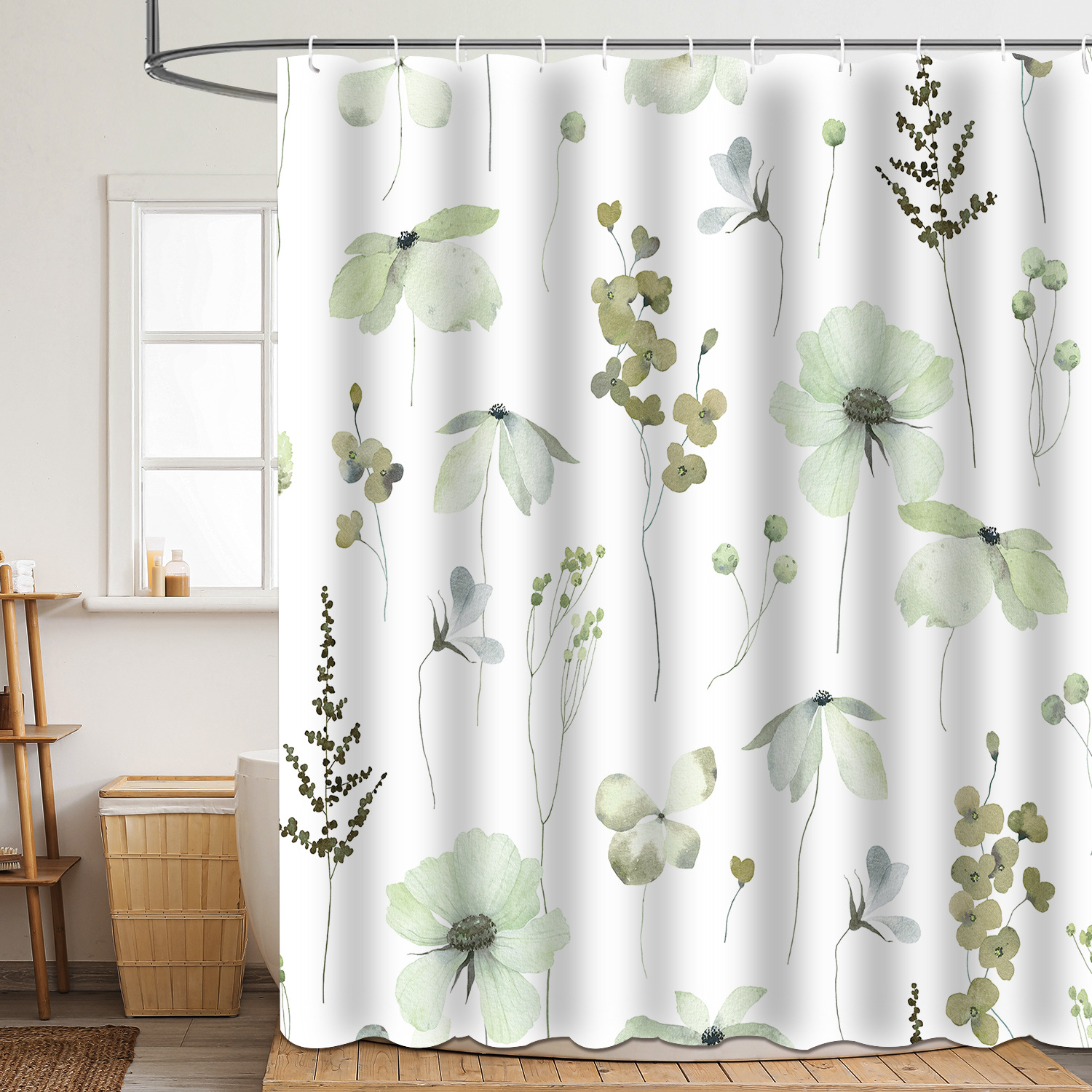 YL-37835 Polyester Marine Print Thickened Waterproof Shower Curtain - Multiple Styles Available for Wholesale Bathroom Curtains