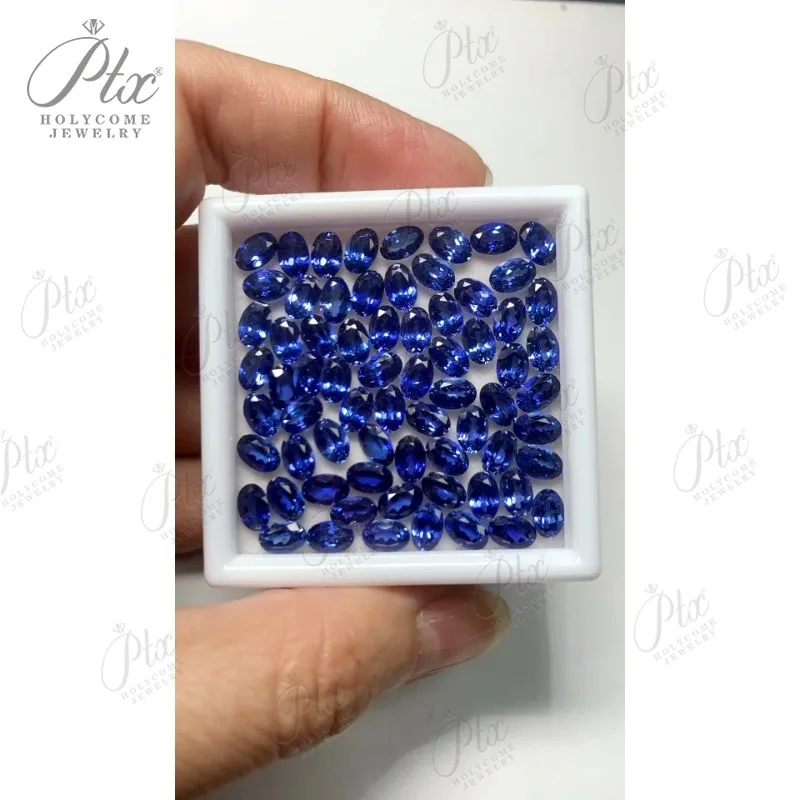 Oval Shape New Lab Grown Sapphire Royal Blue Color Loose Synthetic Gemstones Charm for Diy Jewelry Making AGL Certificate Wholesale Manufacturer