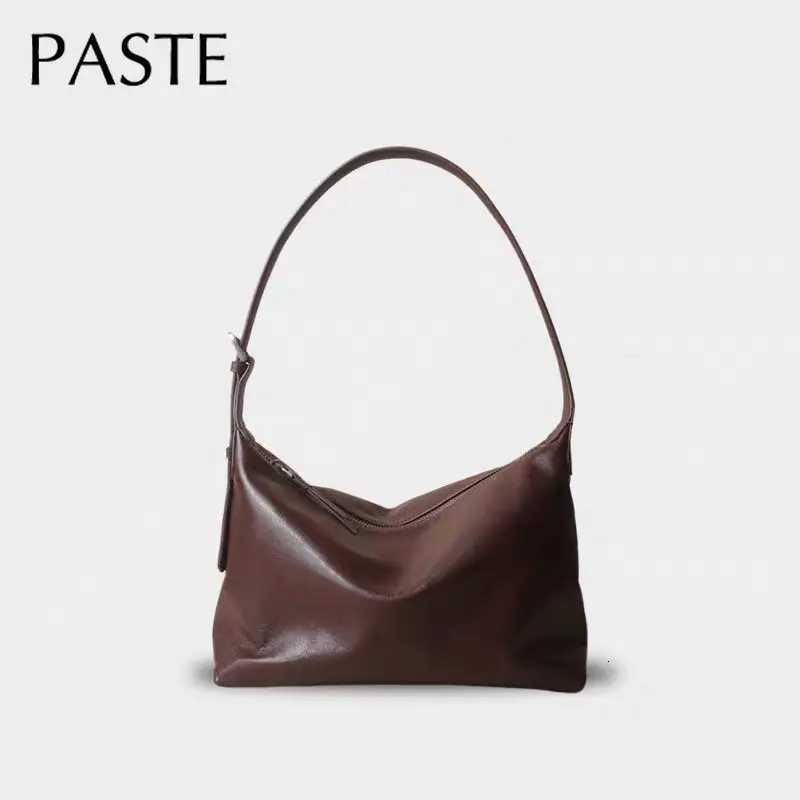 Relaxed Feeling Slouchy Style Women Crossbody Bag Light Weight Vegetable Tanned Cowhide Leather Female Shoulder Bag Leisure Tote K251128