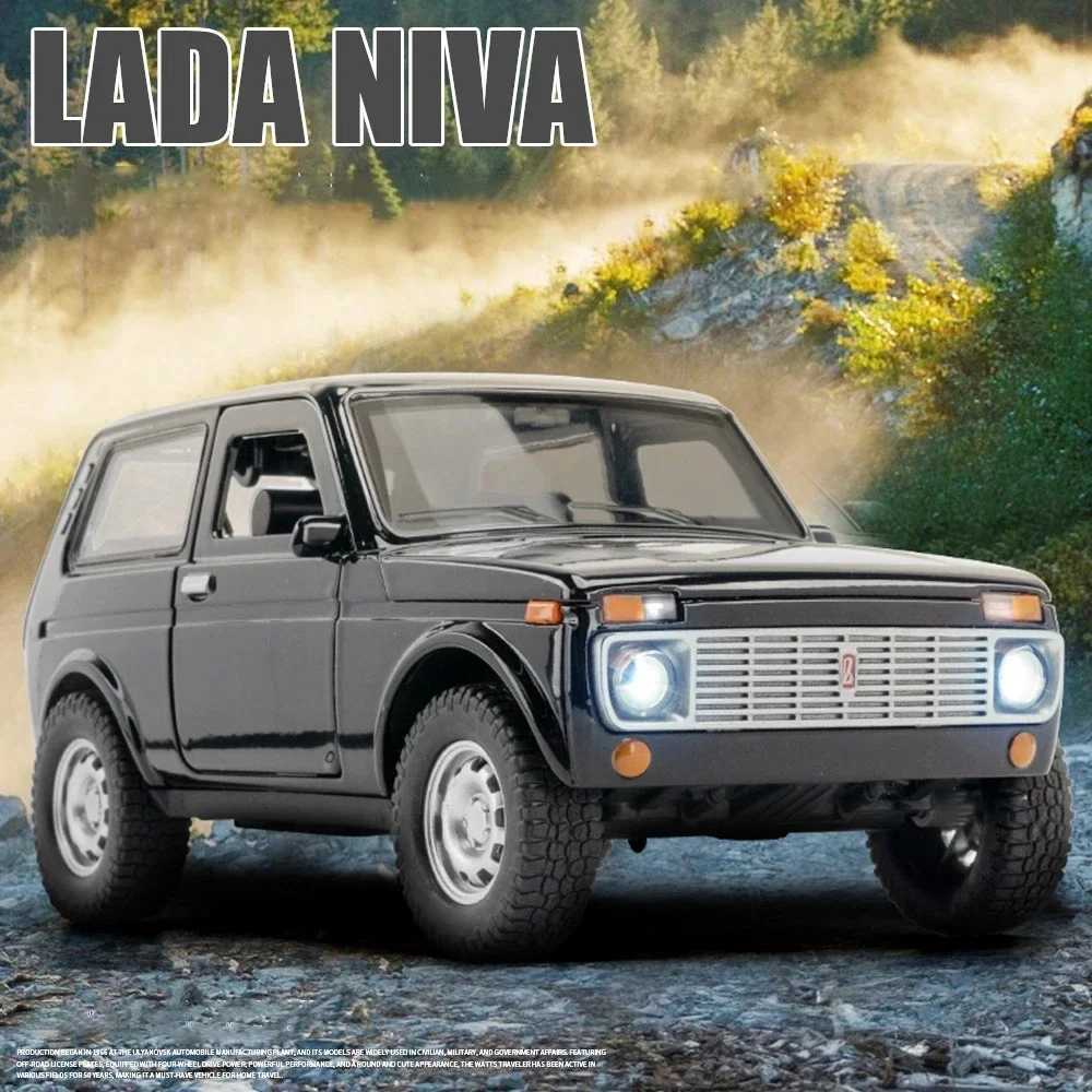 118 LADA NIVA Classic Car Model Alloy Car Diecasts Metal Toy Vehicles Car Model Simulation Sound and Light Collection Gift Boys J251129