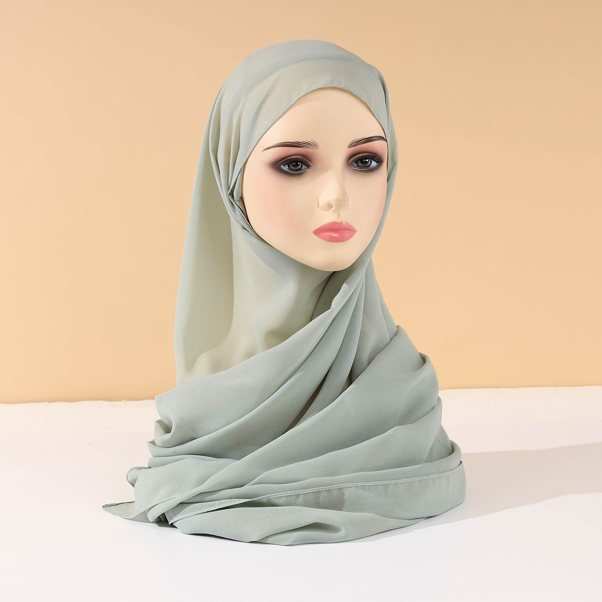 K564 Cross-border new solid color chiffon ladies long scarf scarf headscarf comfortable breathable spot wholesale