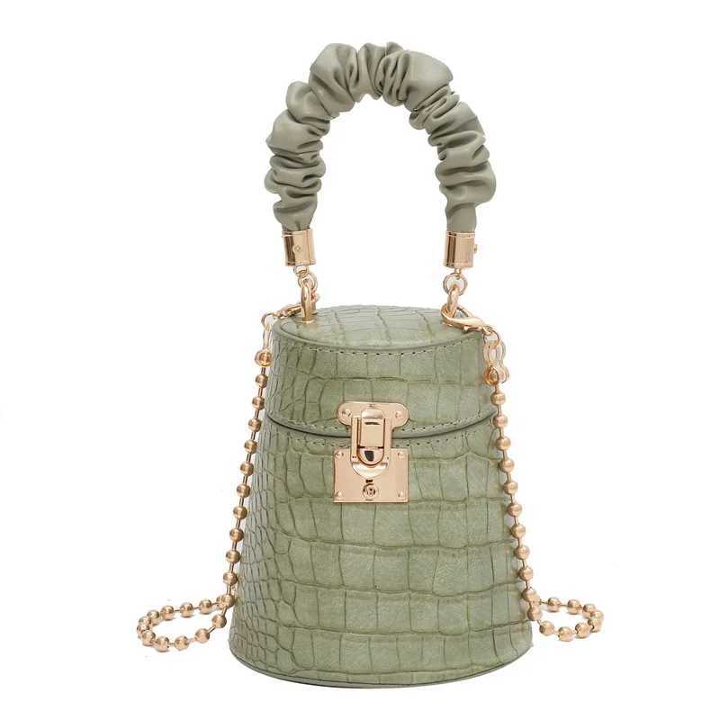 Fashion Crocodile Pattern Womens Bag Lock Chain Trendy Cross Shoulder Handbag K251128