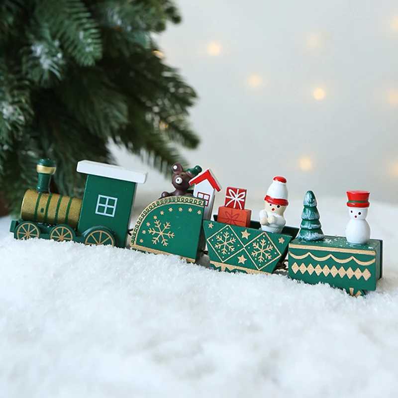 Christmas Train for Christmas Tree Decoration Wooden Train Ornament Xmas Party Christmas Decorative Train New Year Decor navidad J251129