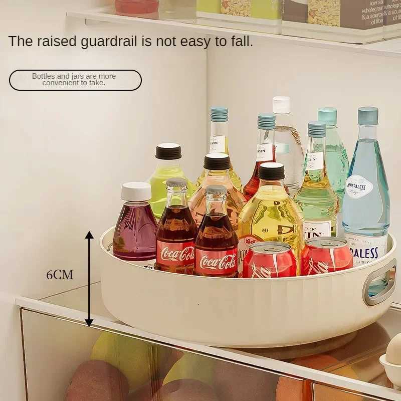 360Degree Rotatable Round Tray Countertop Multi Purpose Storage Tray Rotating Storage Rack Kitchen Storage Bathroom Organization Y251129