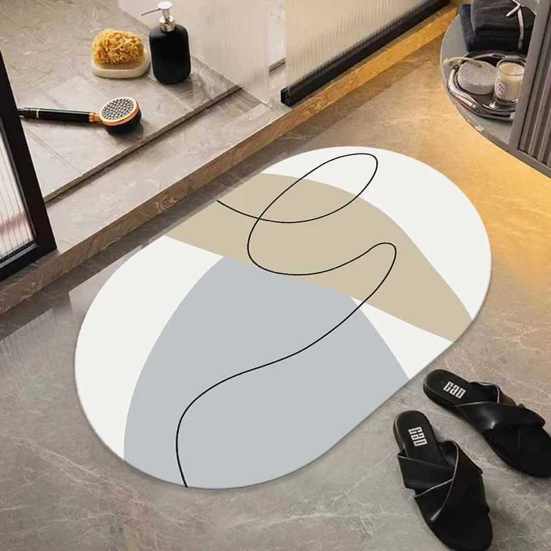 Bathro floor mat bathro door foot mat diat d absorbent non-slip mat toilet door mat quick-drying carpet mat H251129
