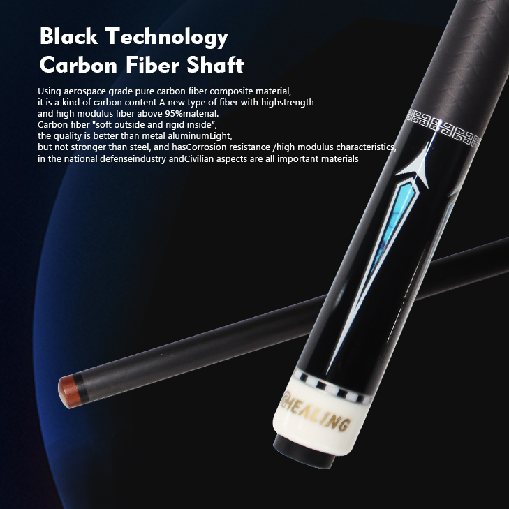 OKHEALING 1/2 Split Play Cue 14mm Tip Diameter Pool Cue Carbon Fiber Billiard Cue Radial 19~21oz Pool Cue Stick, Weight Adjustable Design 19-21Oz