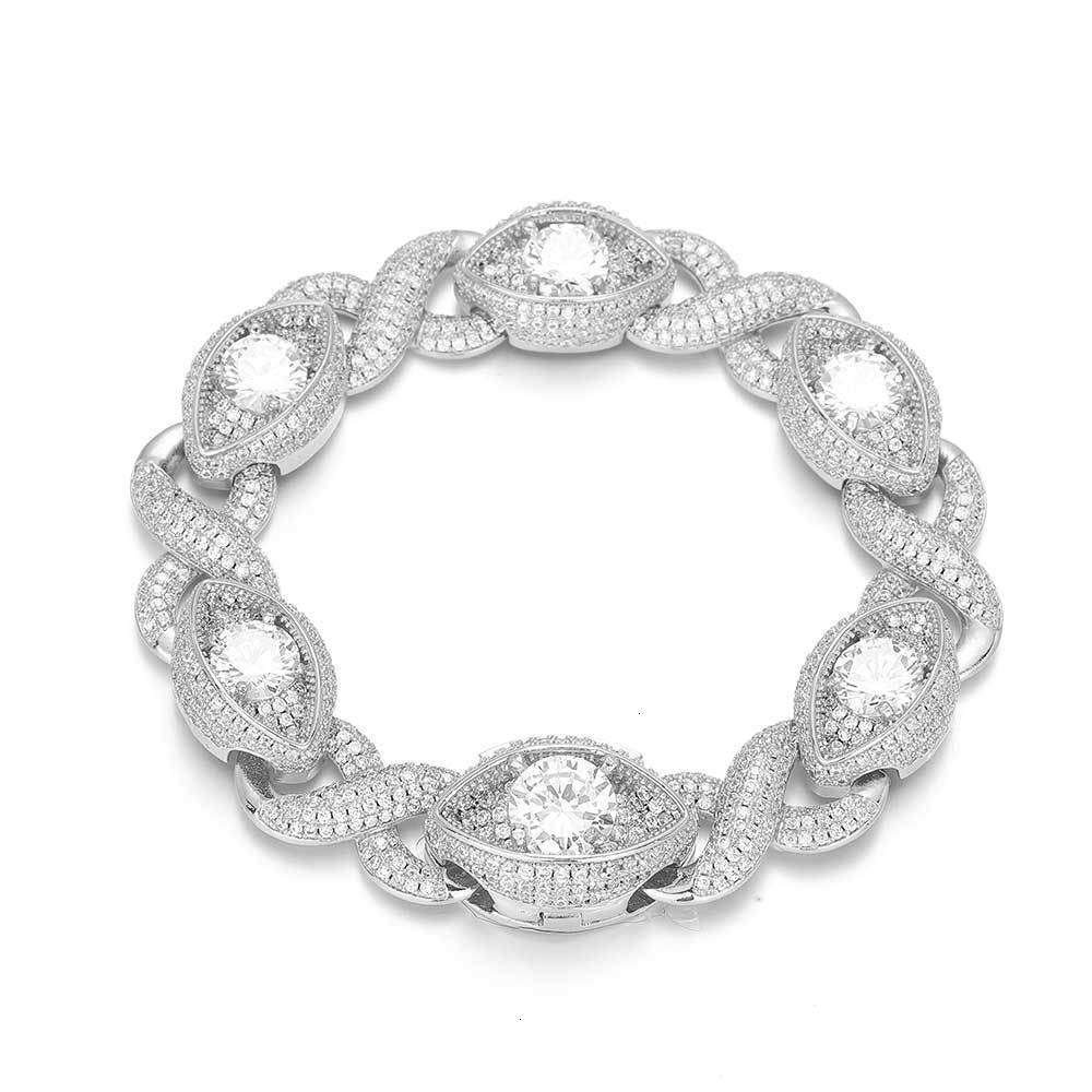 Pass Dia Tester Sier Gold Plated Hip Hop Jewelry Custom Infinite Eyes 8-character Chain VVS Moissanite Cuban Bracelet ddmythur